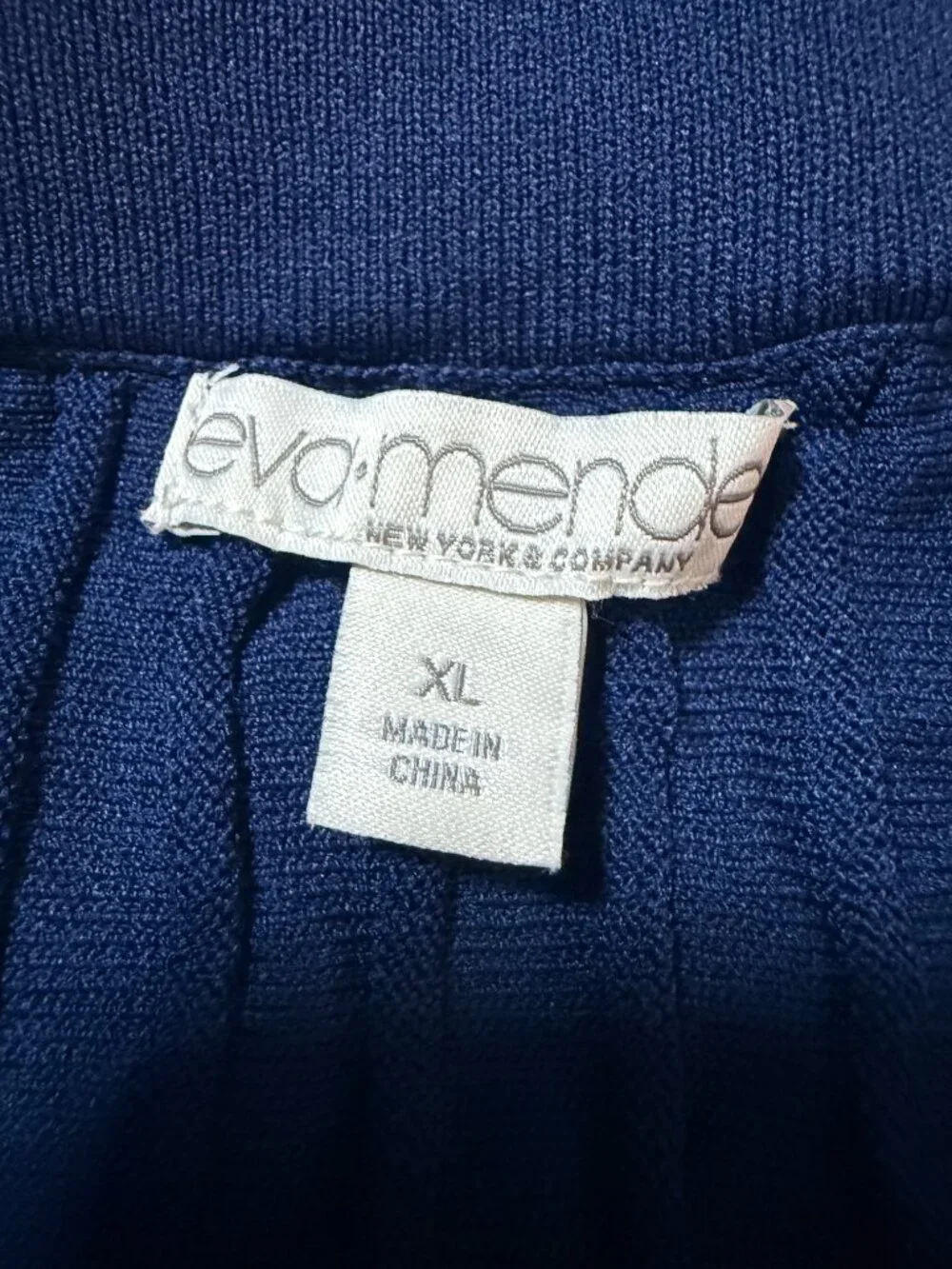 Eva Mendes  NY&Co Pleated Midi Skirt XL Blue Navy Aqua Stripe Knit Pull On - Picture 7 of 10